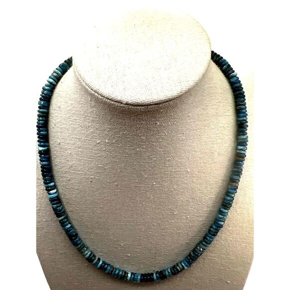NEW Blue Natural Apatite Stone Beaded Necklace - Picture 5 of 11